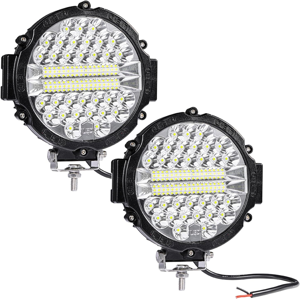 LED Off Road Lights pods 7 Inch 15000Lumen Bumper Round LED Light Bar 201W 12...