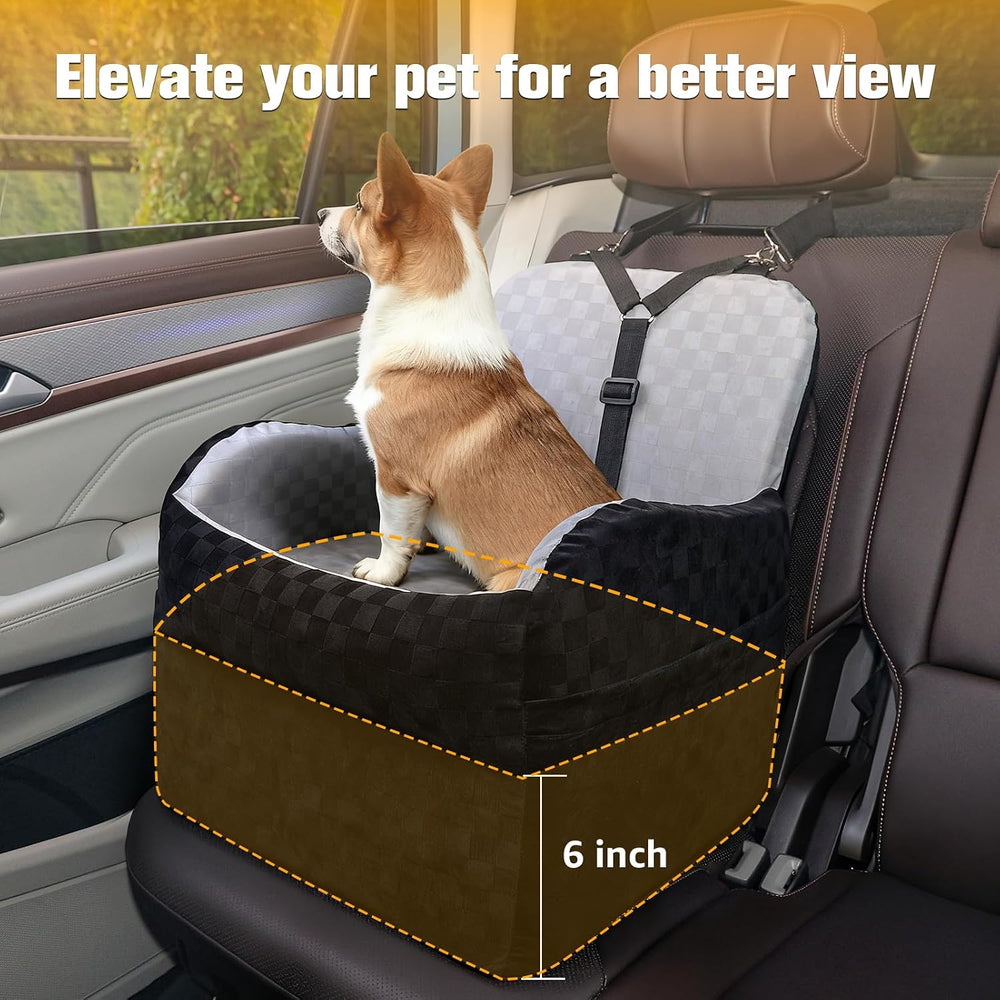 Waterproof Dog Car Seat for Small Medium Dogs, 6in Memory Foam