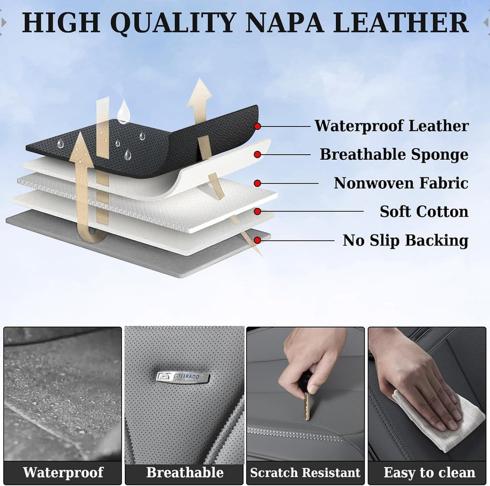 Coverado Car Seat Covers Full Set, 5 Seats Front Seat Cover and Back Seat Cov...