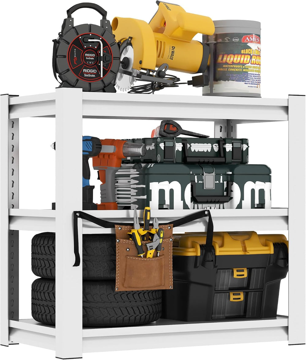 31.5" H Metal Storage Shelving, 1500LBS Heavy Duty Shelves Unit, Adjusta...
