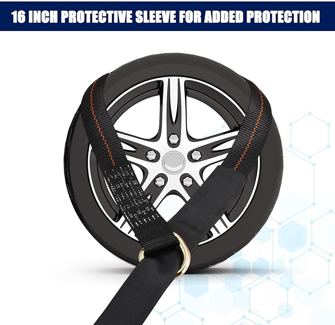8Pack 2'' X 8ft Tow Truck Straps Lasso Wheel Lift Straps Lasso Tow Strap