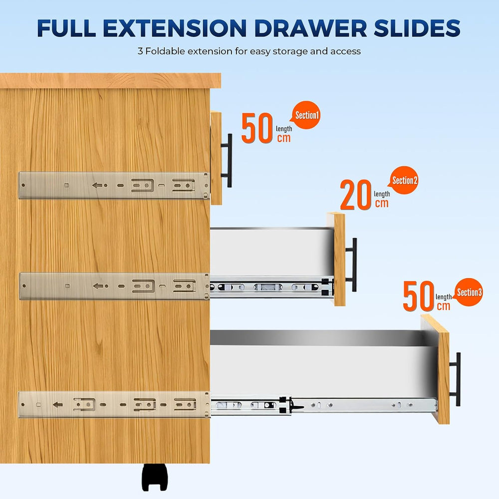 10 Pairs Soft Close Drawer Slides 20 Inches Heavy Duty Side Mount Metal Ball ...