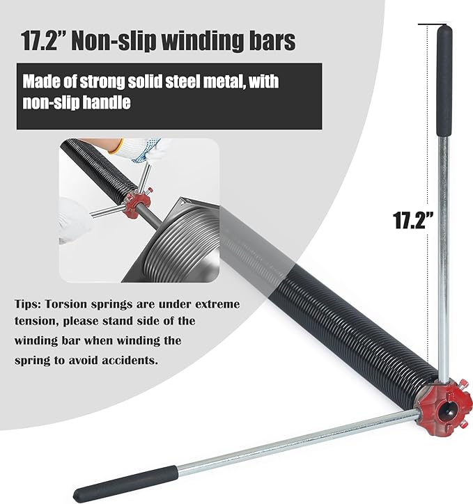 Garage Door Torsion Spring Set, Pair of 2" Electrophoresis Coated Garage...
