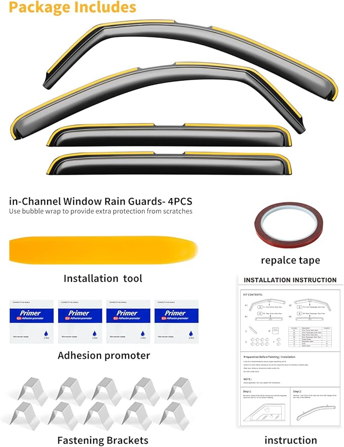 in-Channel Window Rain Guards Fit