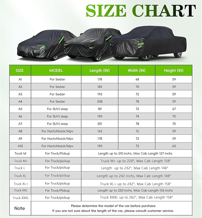 KouKou SUV Car Cover Waterproof All Weather, 7 Layers Outdoor Cover