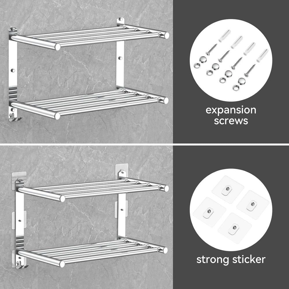 CAXIMSY Adjustable Towel Bar for Bathroom Wall Mount17-30.7inch Adhesive Show...
