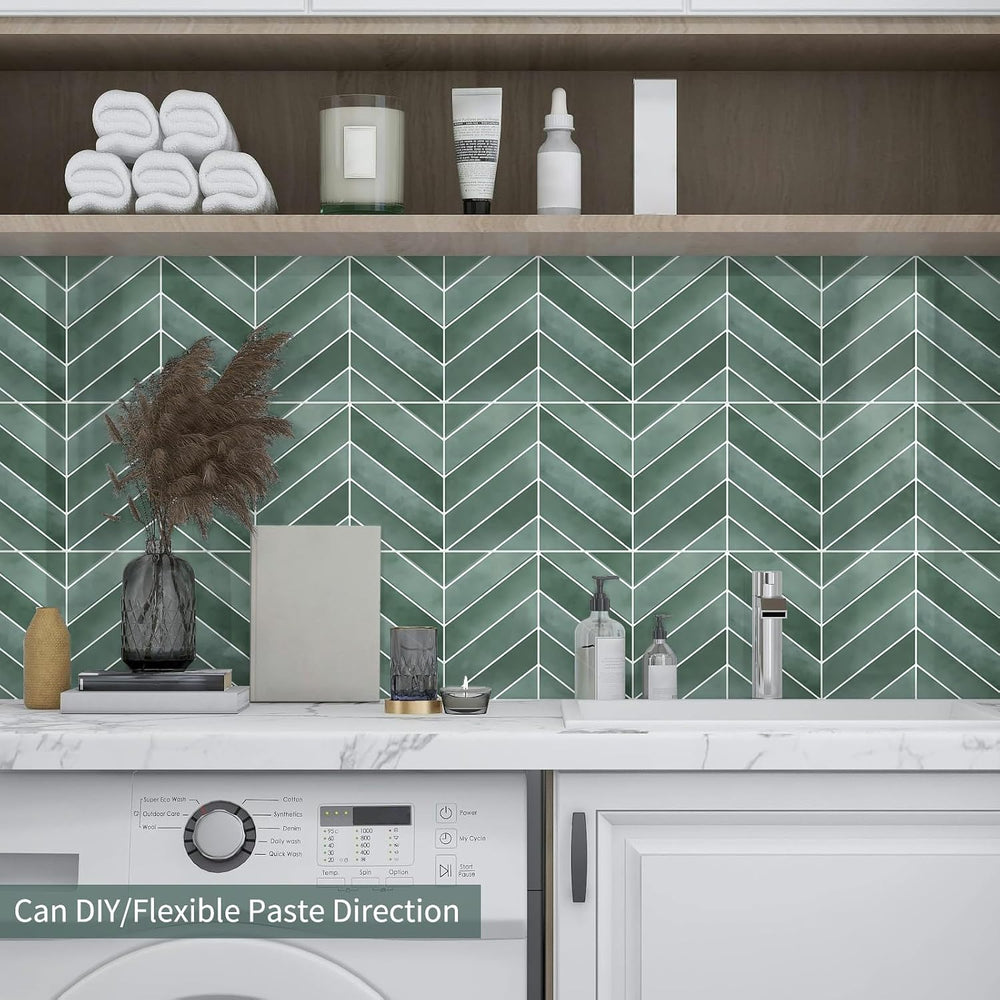 10 Sheets Thicker Herringbone Peel and Stick Backsplash