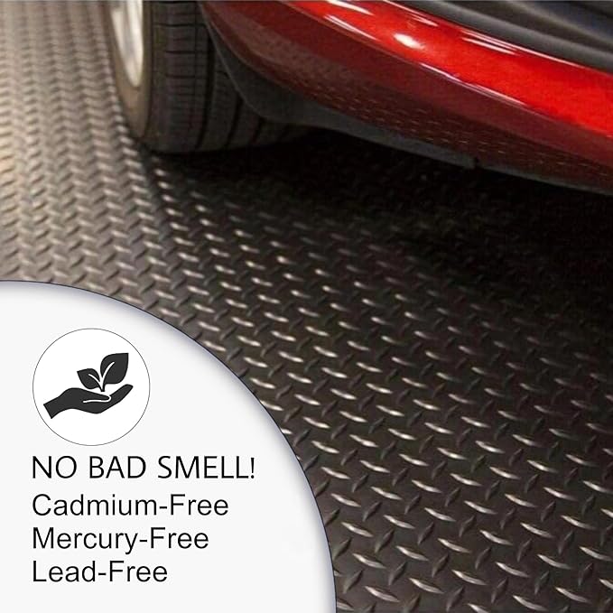 SEAL 6 x 15 Ft Premium Garage Floor Mat, Solid 2.8mm Thickened Black Commercial