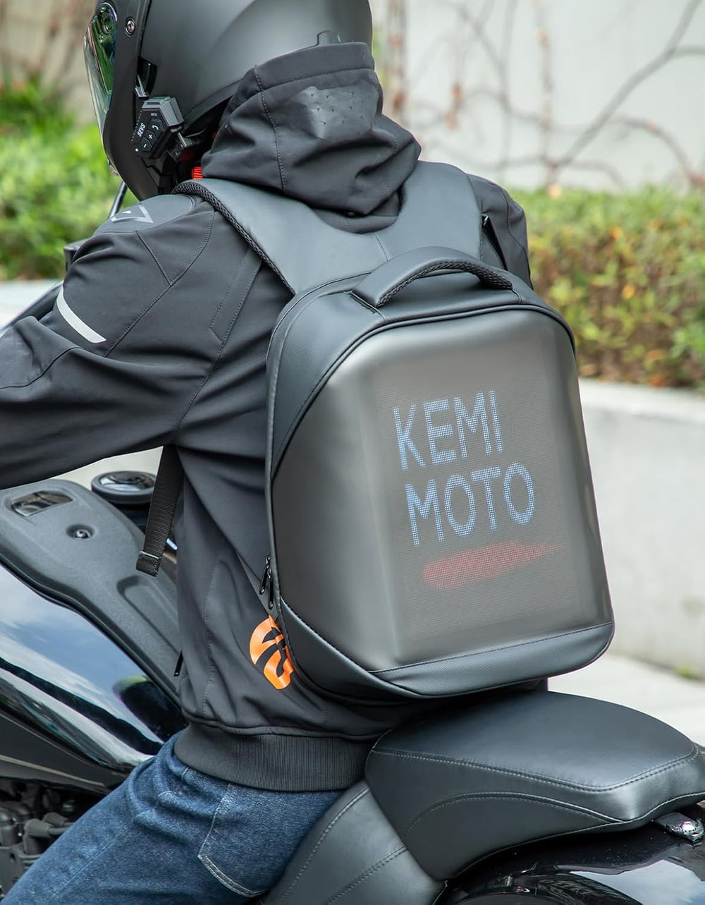 KEMIMOTO Motorcycle Backpack with 96 x 128px LED Display Screen