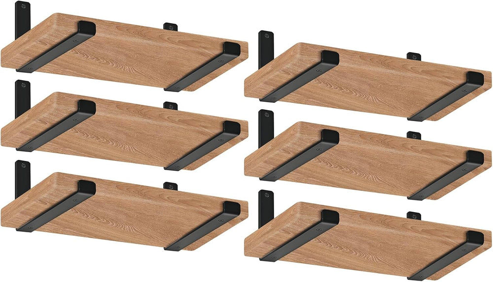12 Pack - 11.25" L x 6" H x 1.5" W J Lip Shelf Brackets Rustic...