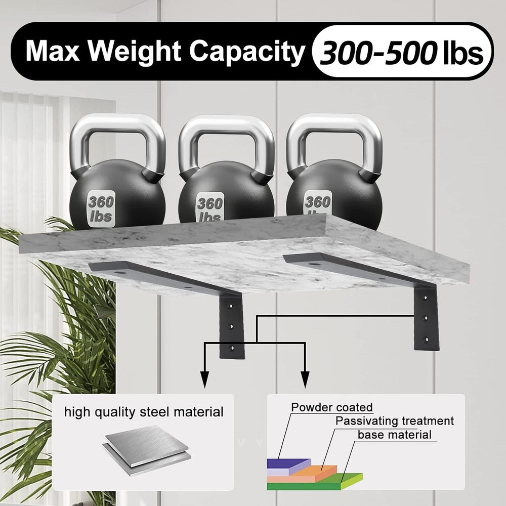 Countertop Support Bracket 4 Pack 20 inch Heavy Duty 3/8" Thick Black Gr...