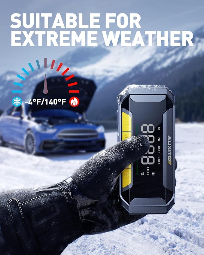 AUXITO 8000A Car Battery Jump Starter Boost Force Start Function Jump Box 60W