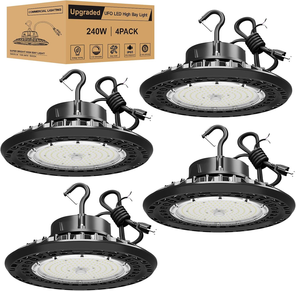 240W UFO LED High Bay Light 0-10V Dimmable 5000K LED High Bay Light