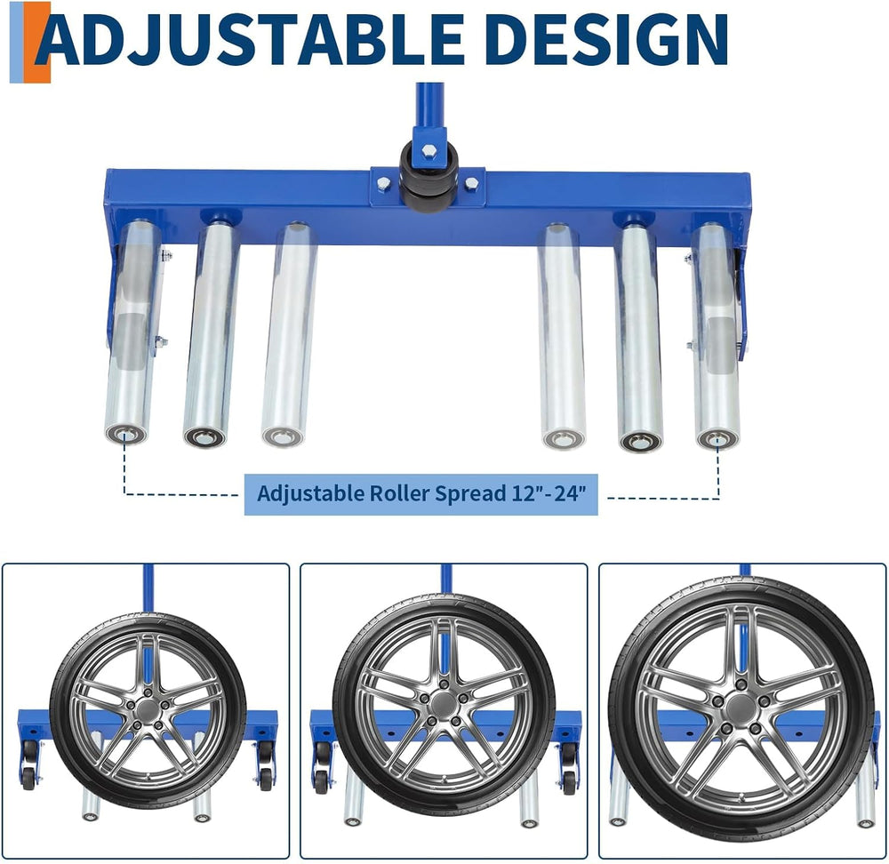 Heavy-Duty Adjustable Tire Dolly Cart, 500 lbs Capacity Tire Moving Tool with...