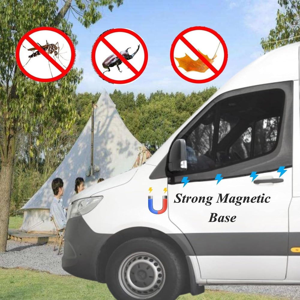 Magnetic Van Window Bug Screens, 2pcs Universal Caravan Front Door Bug Screen...