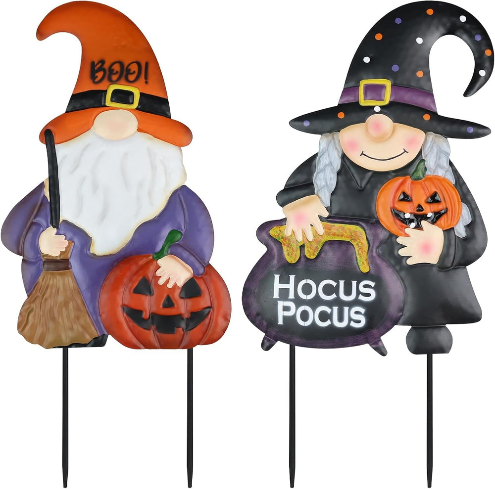 hogardeck Halloween Decorations Outdoor, Metal Gnomes Decorative Garden Stake...