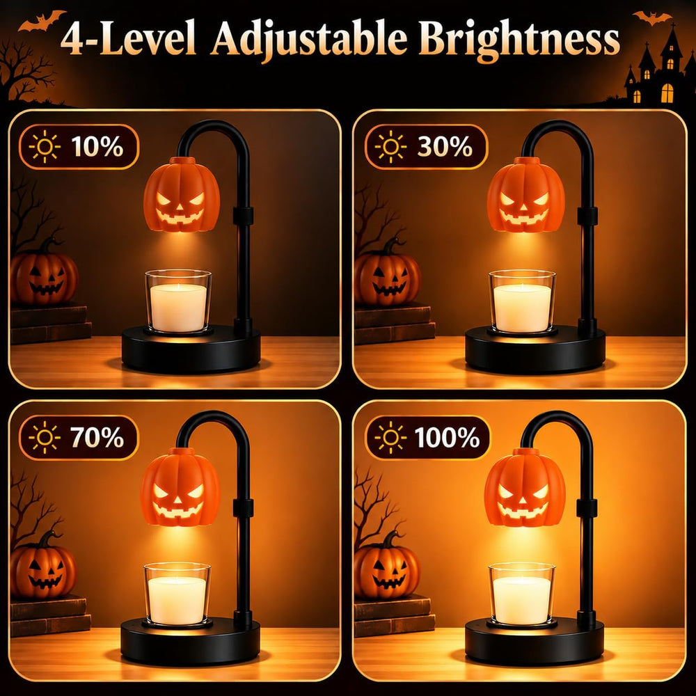 Pumpkin Halloween Candle Warmer Lamp,Spooky Gothic Home Decor with Timer &amp...