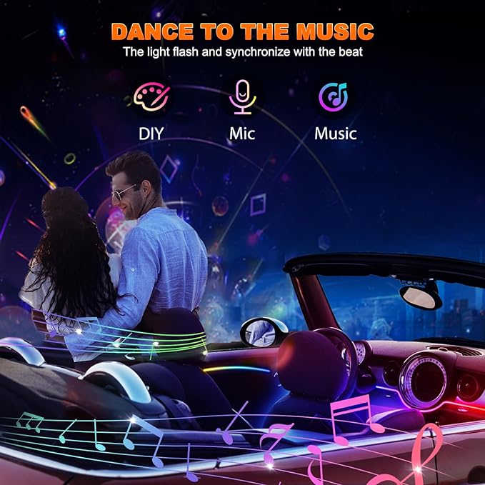 Car LED Strip Lights, Interior Acrylic LED Lights