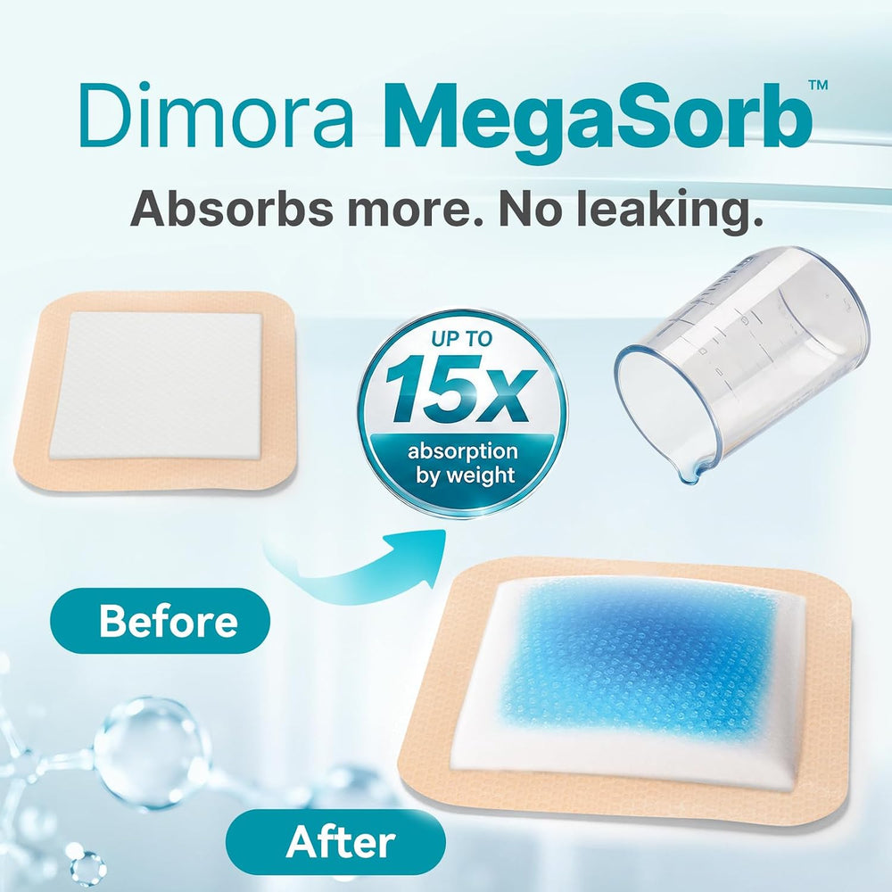 Dimora Silicone Foam Dressing 4"x4" for Wound Care Bed Sore Patches...