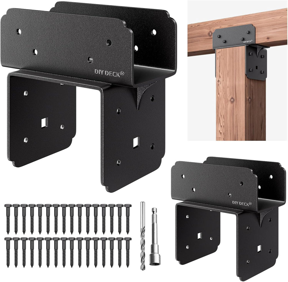 2Pack Stainless Steel Bracket for Wood 6x6(Actual 5.5"x5.5") Post t...