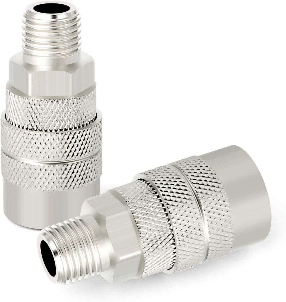 GASHER 12PCS 1/4-Inch Male Industrial Coupler,1/4 Basic Flow Quick Connect Ai...