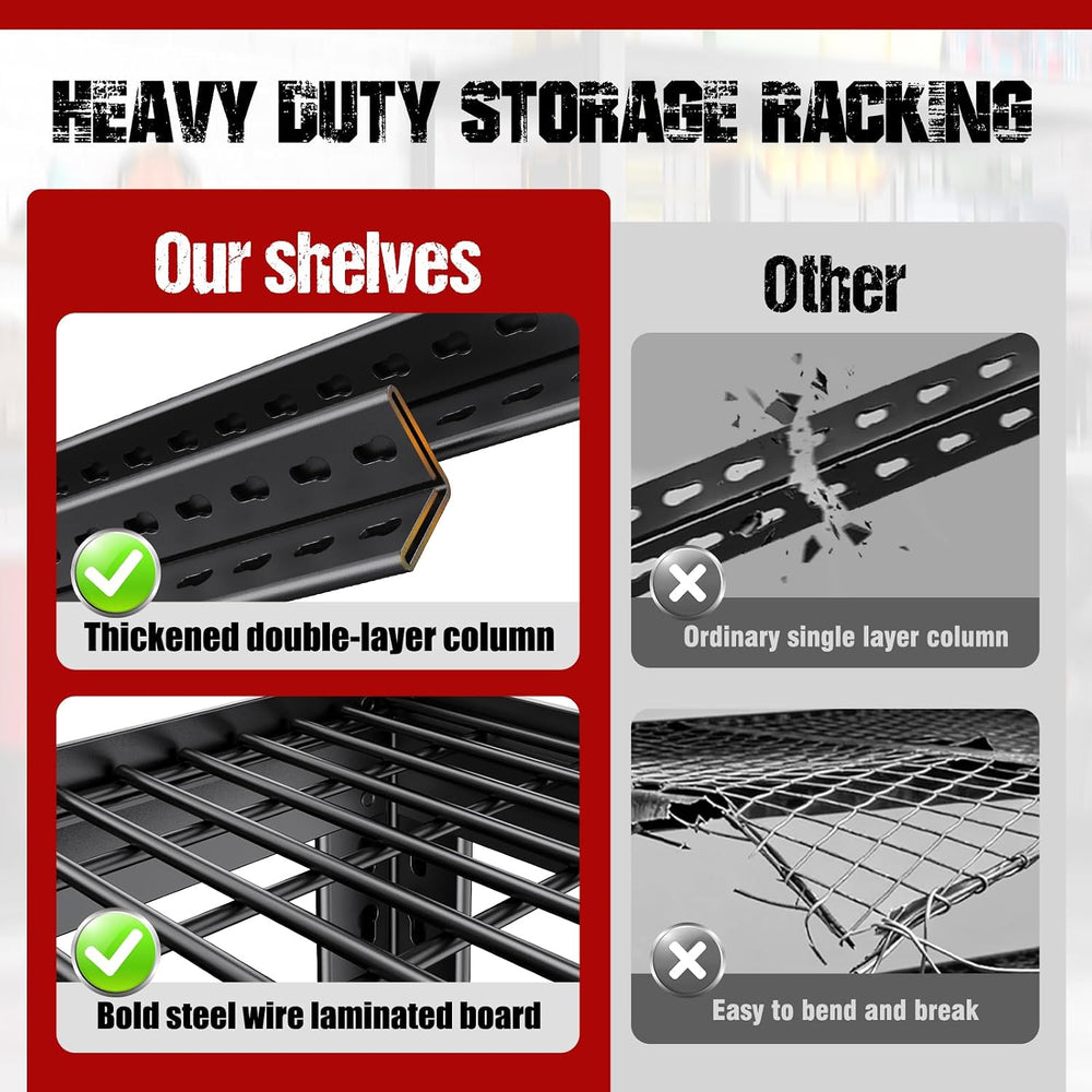 71.2" H x 35.4" W x 15.7" D Garage Shelving, Adjustable Metal ...