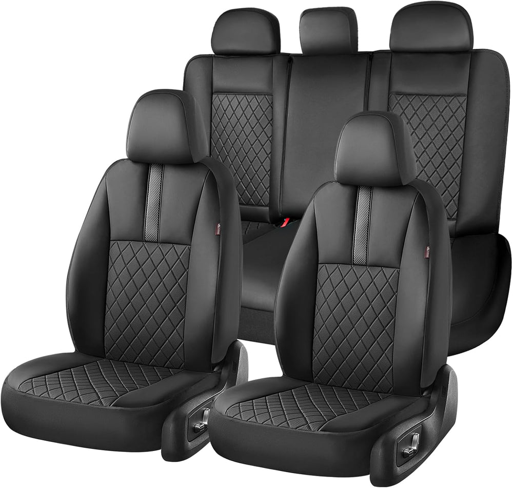 Coverado Car Seat Covers Full Set, Automotive Leather Seat Covers for Car，Uni...