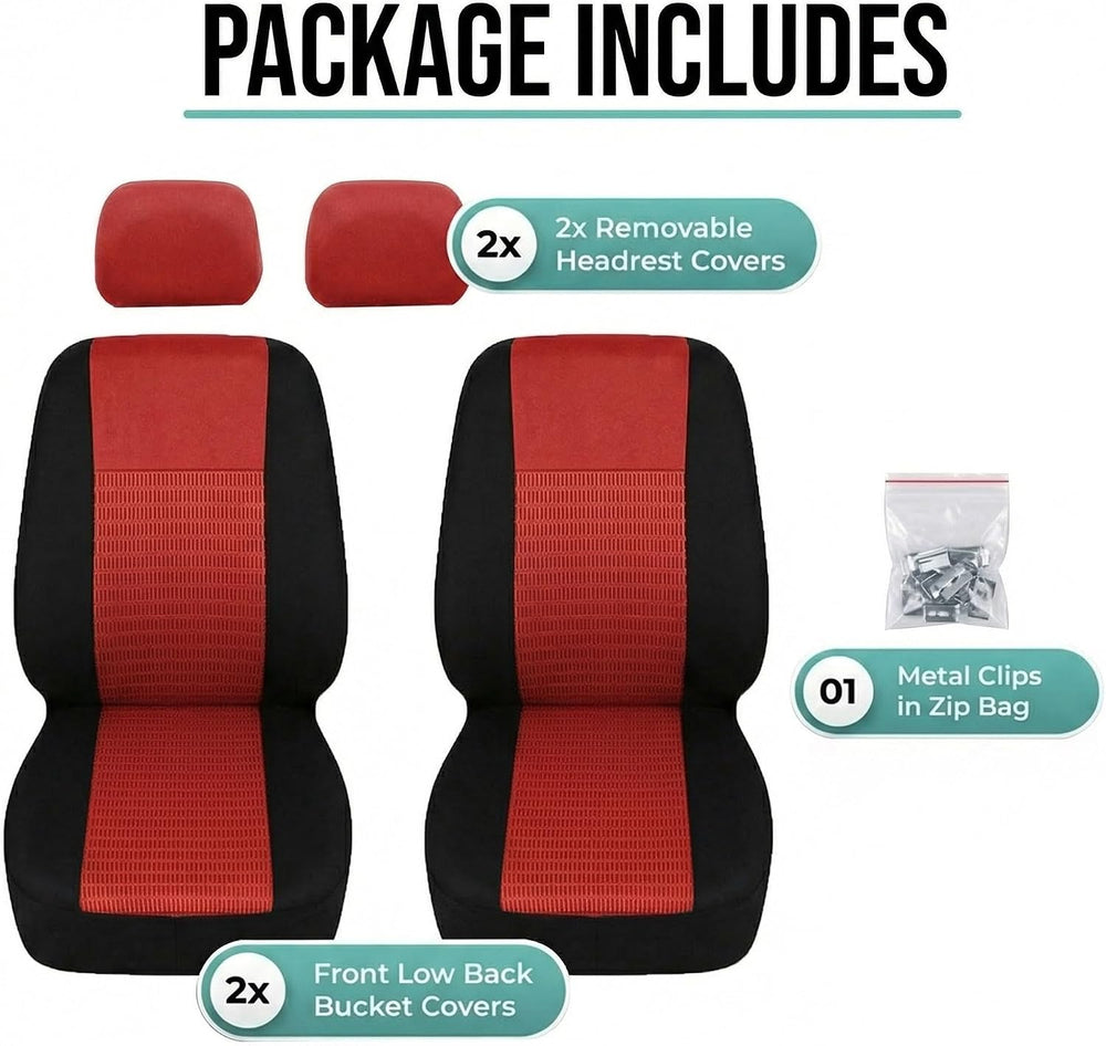 FH Group Universal Car Seat Covers Front Set for SUV Truck Sedan Vans | 3D Te...