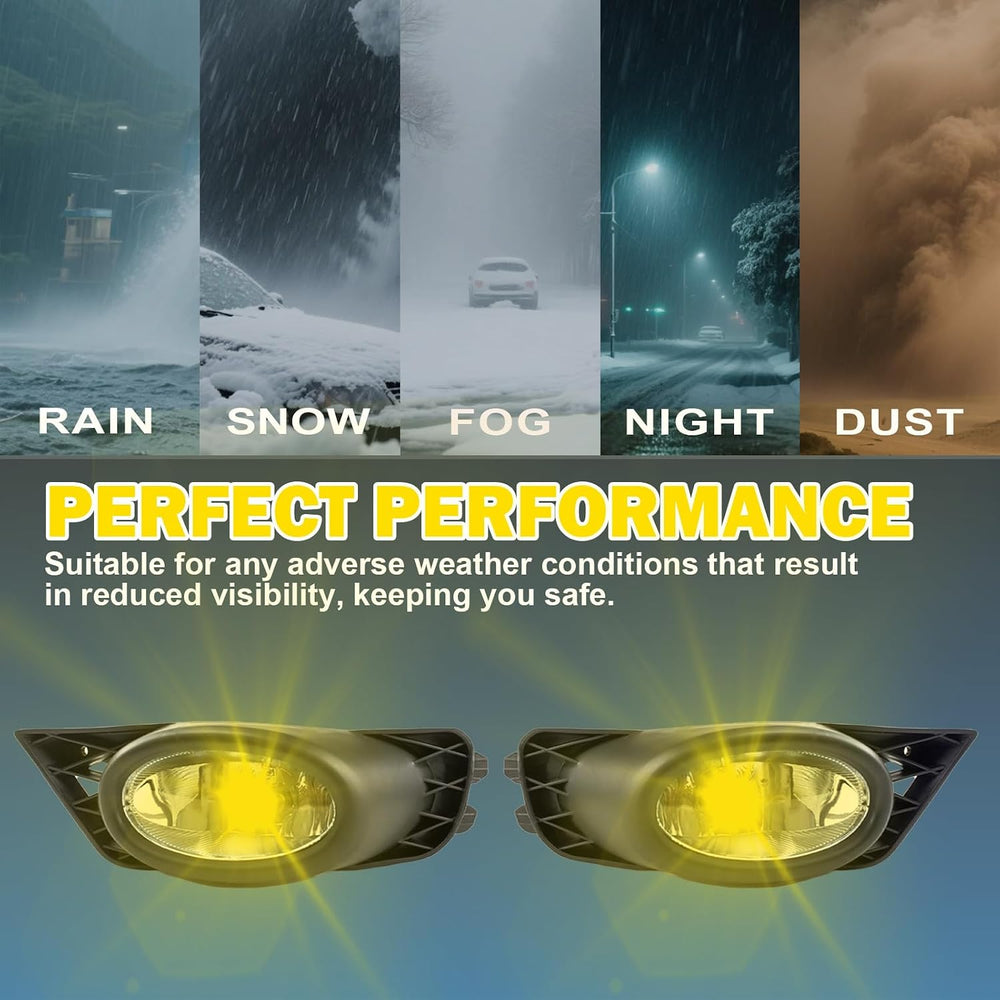 Bona Fog Lights Compatible with 2009 2010 2011 Honda Civic 4 Door Sedan with ...