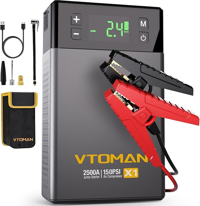 VTOMAN X1 Jump Starter with Air Compressor, Car Battery Jumper Starter with