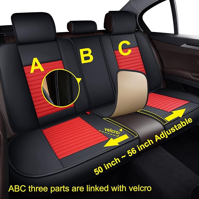 LINGVIDO Car Seat Covers, Breathable and Waterproof Faux Leather Automotive