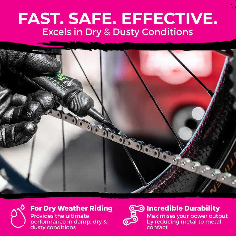 Muc-Off C3 Dry Weather Ceramic Lube 120ml (Pack of 2) with Microfiber Cloth |...