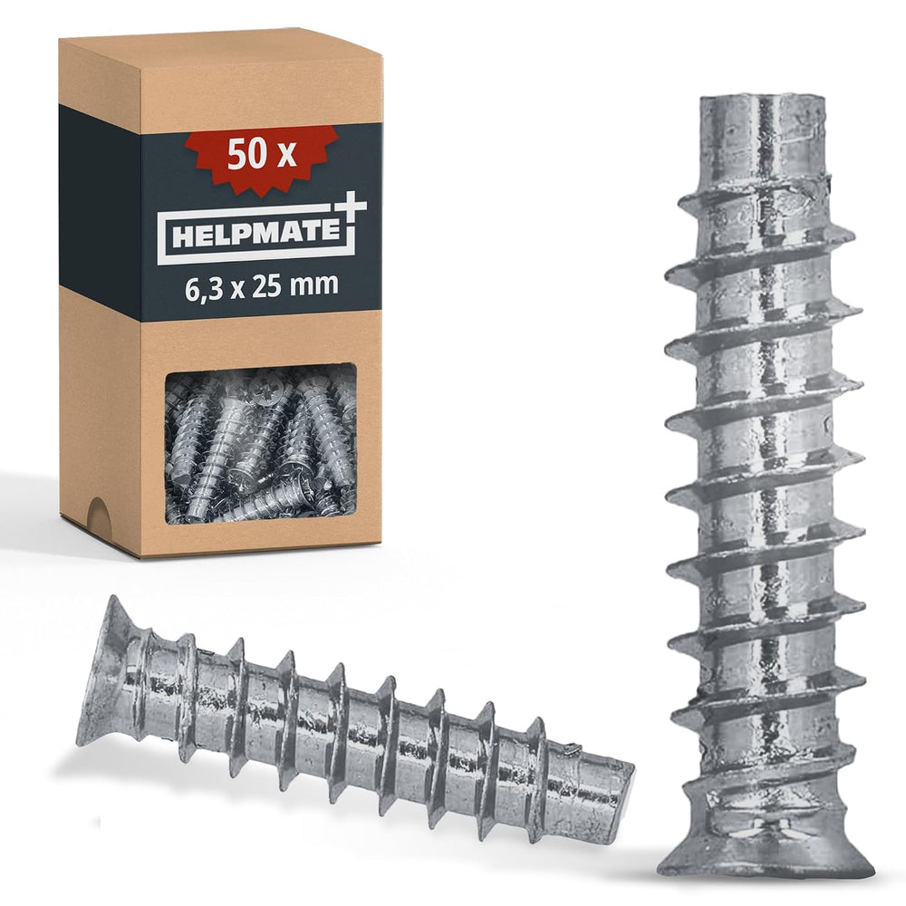 HELPMATE – Euro screws, countersunk head, 6.3 x 25, electro-galvanized – 50 p...