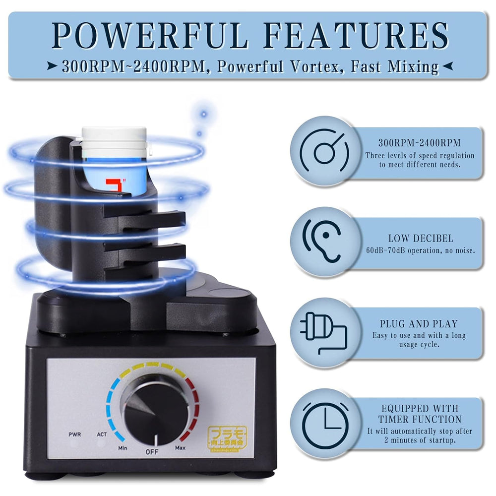 Mini Vortex Mixer, Hands-Free Model Paint Shaker, 300~2400rpm, Three-Stage Ad...