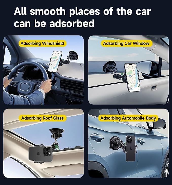 MAGIC JOHN Car Phone Holder, Ultra-Durable Mteal Phone Holders