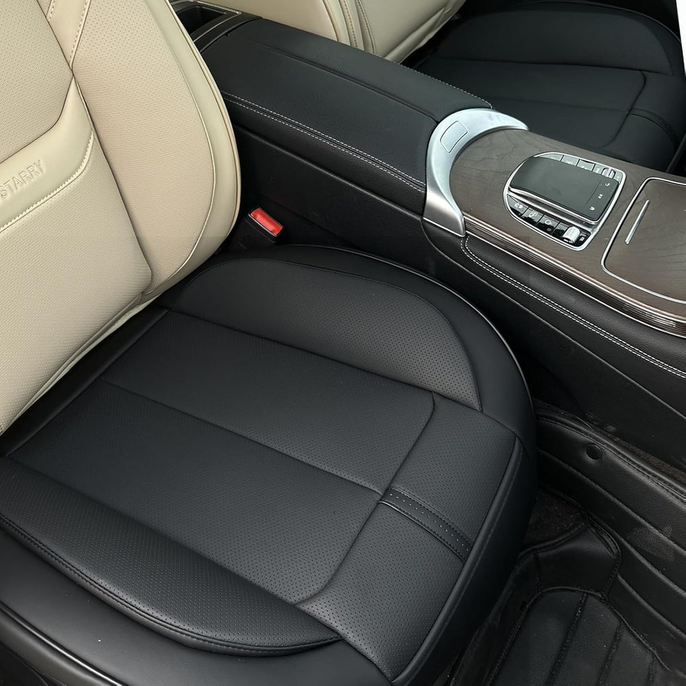 2 Pack Leather Front Car Seat Cover Bottom Only Universal Black