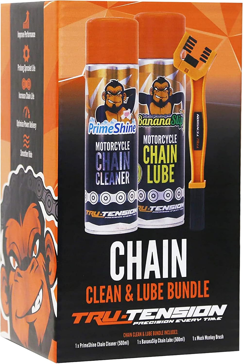Tru-Tension | Motorcycle Chain Clean & Lube Bundle | Cleaner, Lubricant &...