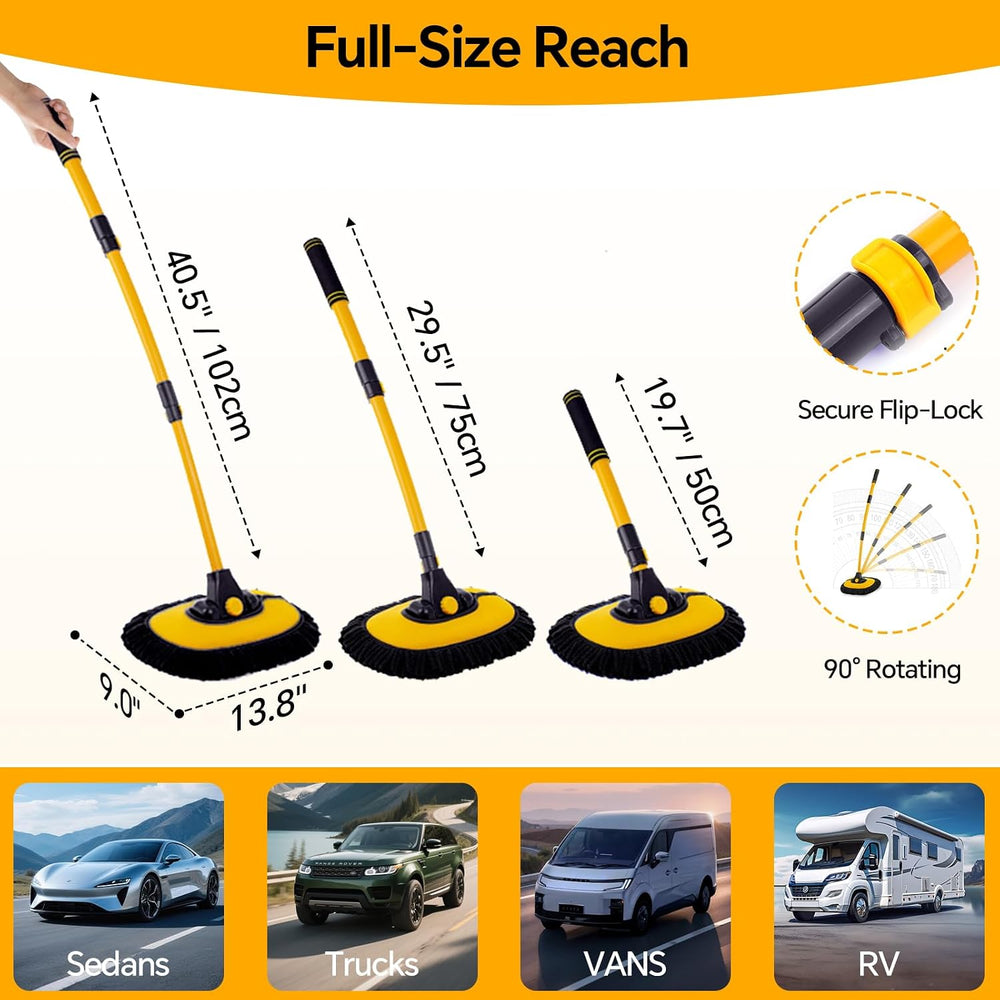7-in-1 Car Wash Kit with 20L Collapsible Bucket & Brush – Car Wash Mop wi...