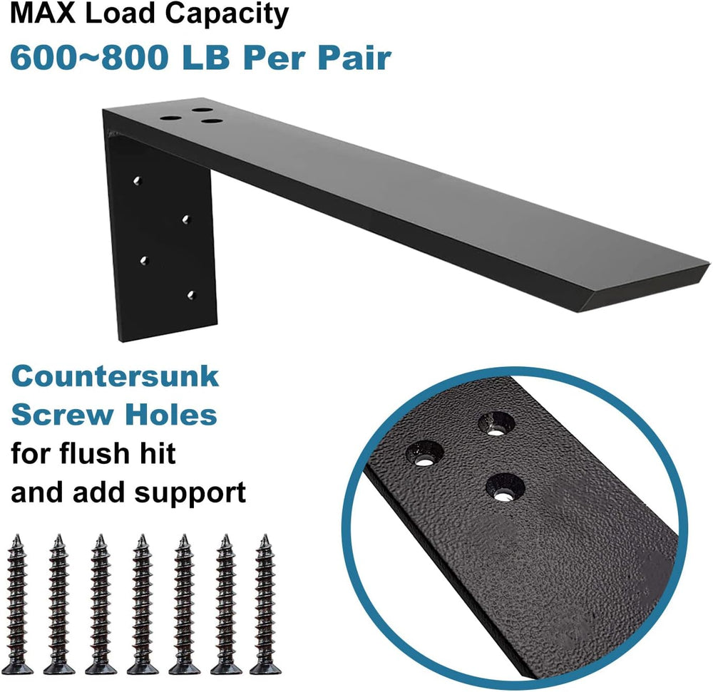 Countertop Support Bracket 2 Pack Heavy Duty Granite Hidden Forward L Shelf B...