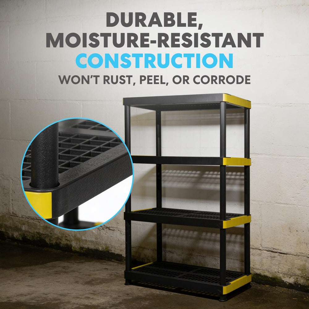 Simpli-Magic 4-Tier Heavy Duty Plastic Storage Shelving Unit, Garage & Ba...