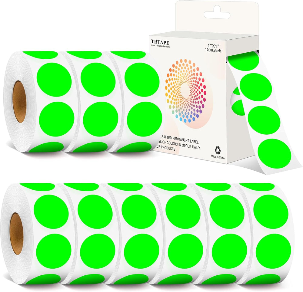 1 Inch Round Sticker Dot Stickers, 10000 Dot Labels in Dispenser Box