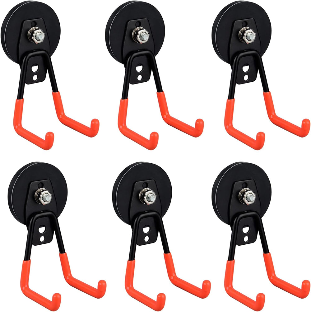 ULIBERMAGNET Heavy Duty Magnetic Garage Hooks, 6 Pack Strong Large Magnet Hooks