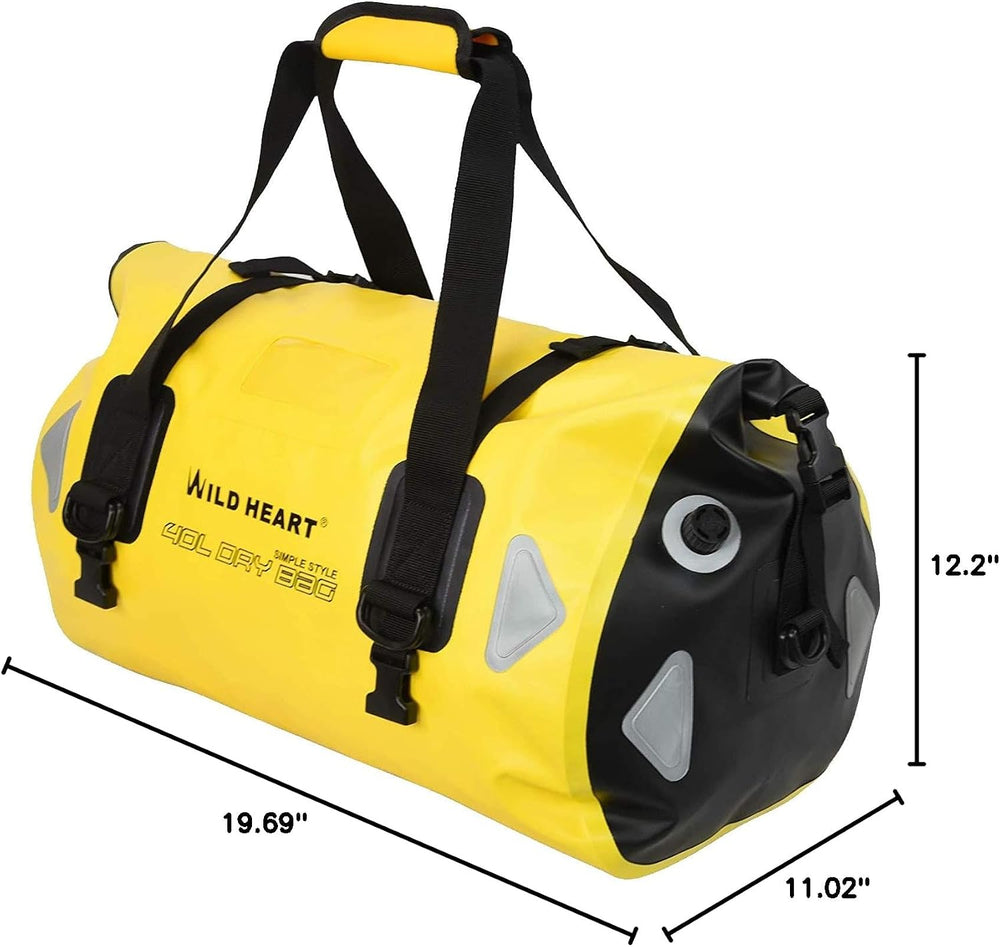 WILD HEART Waterproof Motorcycle Duffel Dry Bag, Yellow, 100L