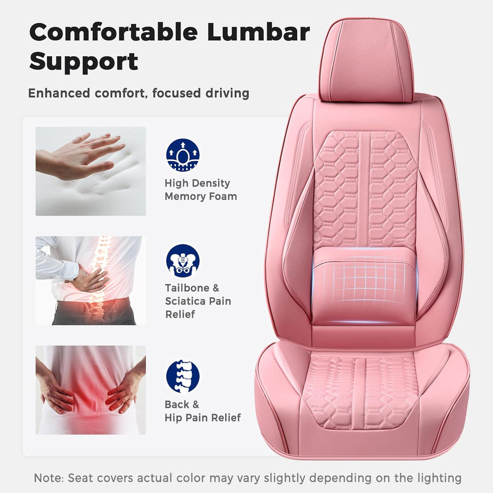 Huidasource Pink Car Seat Covers Full Set, Car Seat Covers Front and Rear Sea...