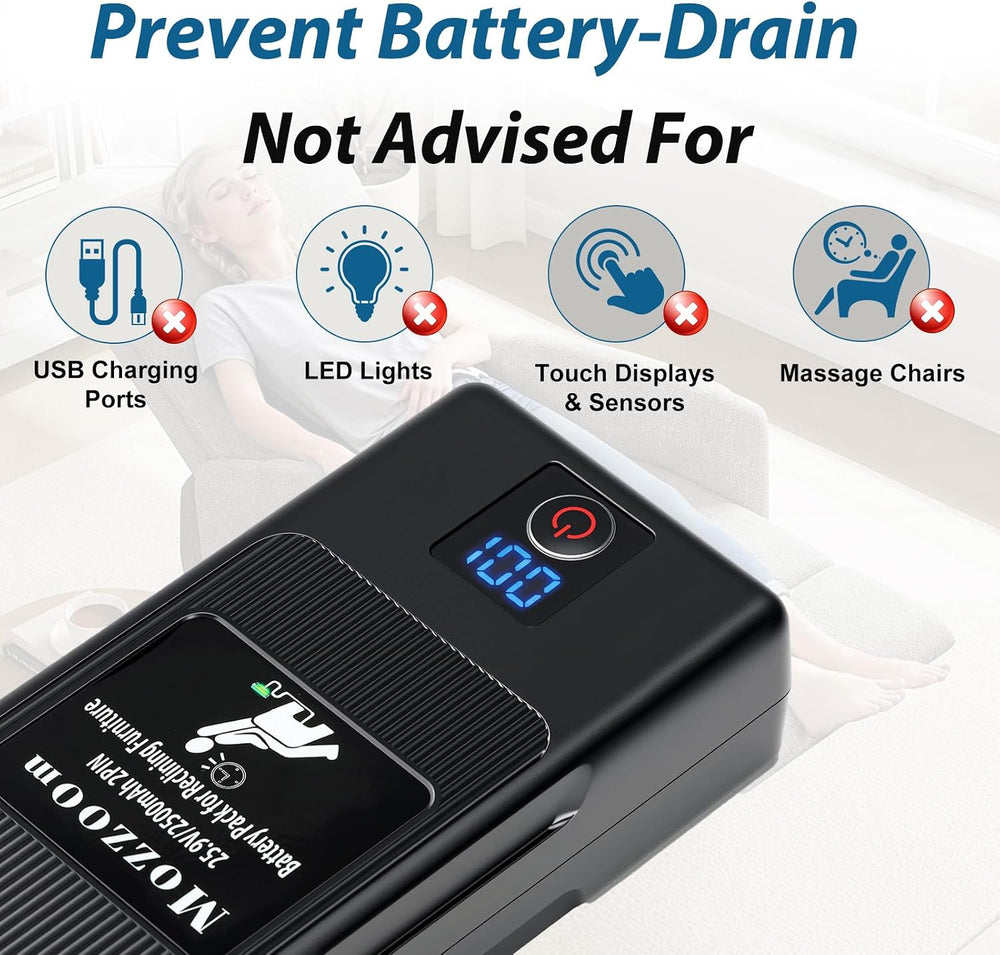2 Pack Battery Pack for Reclining Furniture,Recliner Battery Packs fits for 2...