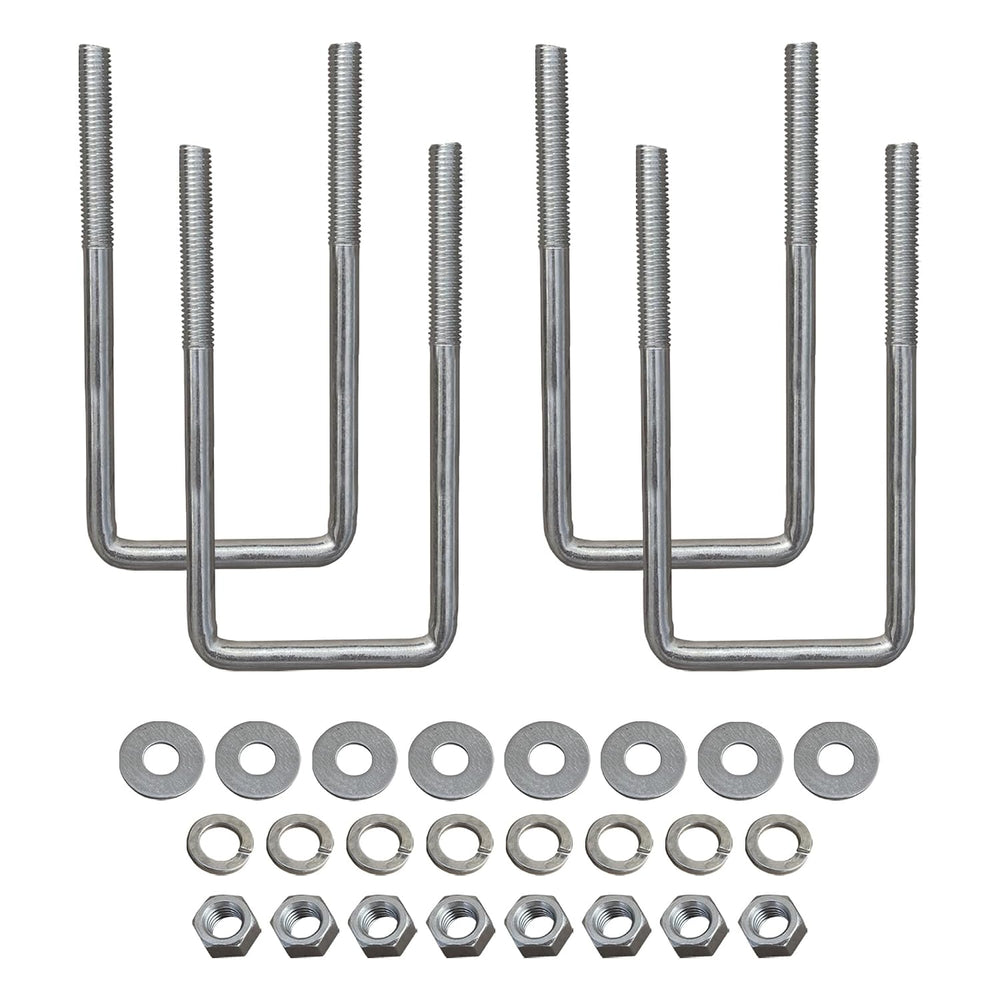 Square U Bolt and Hardware for Boat Trailer, Galvanized Steel, 1/2" Diam...