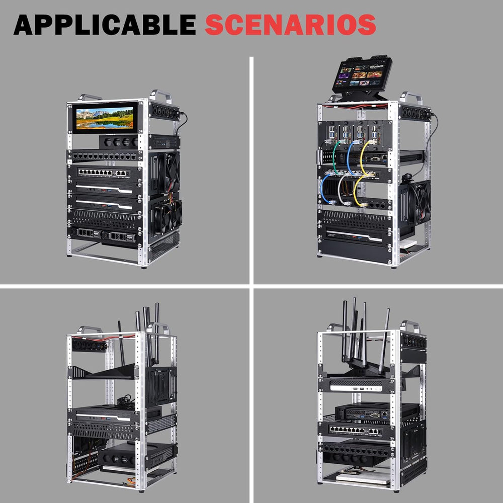 GeeekPi DeskPi RackMate TL1, 10 inch 10U Mini Server Rack for Network, Server...