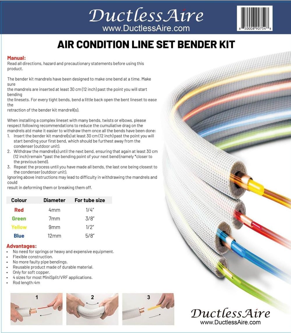 Ductless HVAC 4 Piece Air Conditioner - Line Set Kit 1/4-5 / 8in (13ft)