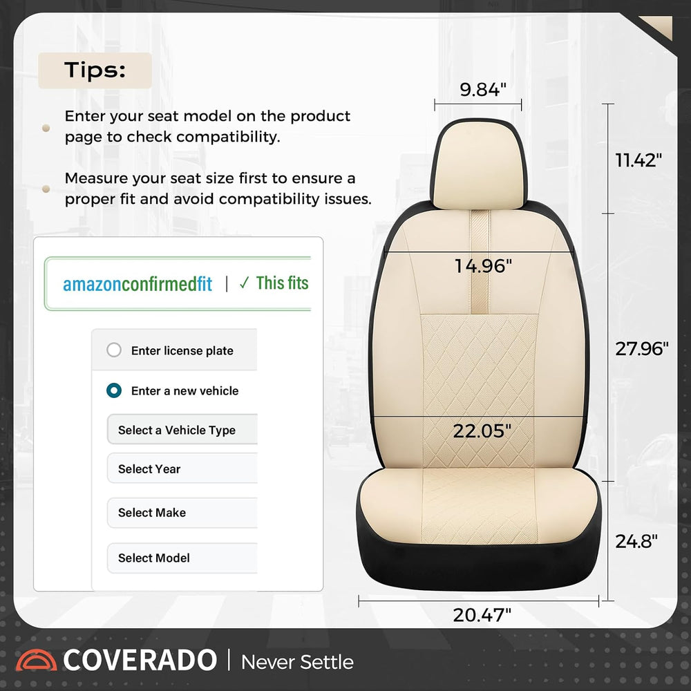 Coverado Car Seat Covers Full Set, Automotive Front and Rear Seat Covers with...