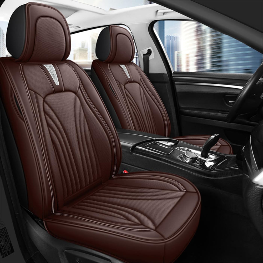 Car Seat Covers for 2 Seats - Nappa Leather 3D Foam Back Support, Super Breat...